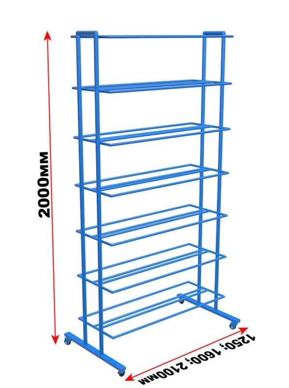 Стеллаж для мячей мобильный двухсторонний шир.1820 мм   Pioner A14097
