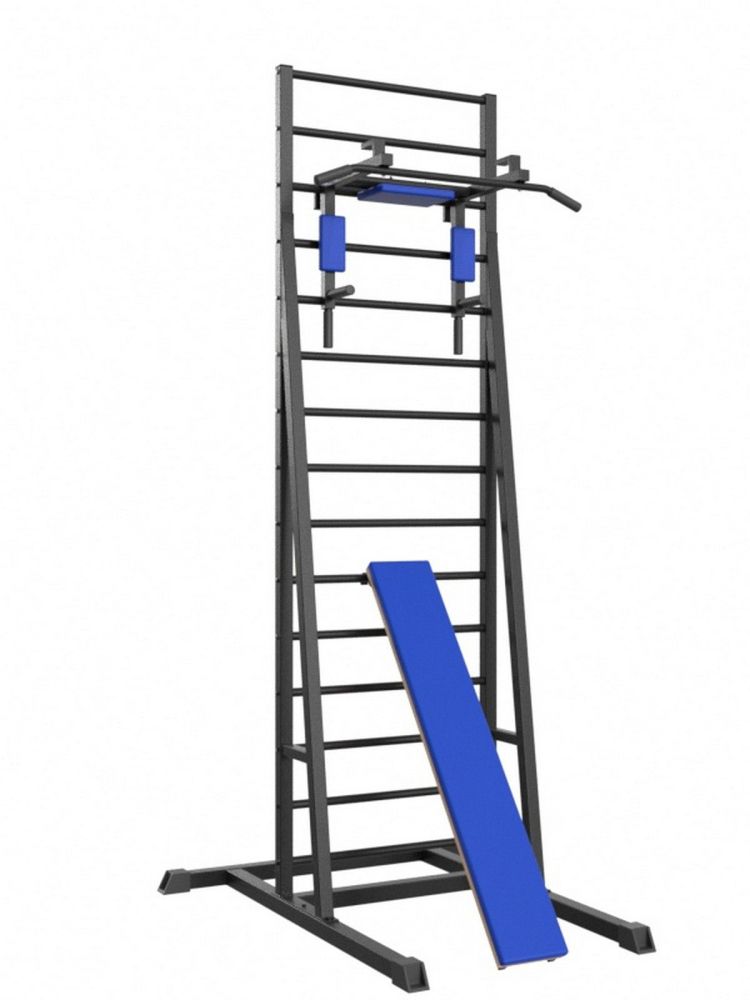 Шведская стенка напольная разборная  с брусьями 3 в 1 и доской Pioner A16195