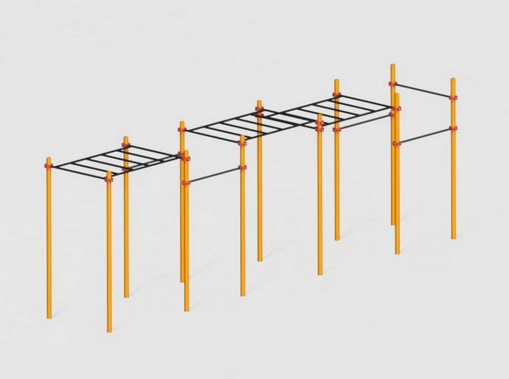 Рукоход тройной с турниками Воркаут  Pioner A17249