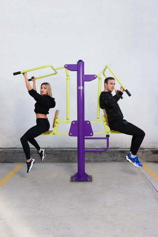 Тренажер уличный Тяга Сверху - Жим от груди  Pioner A17642