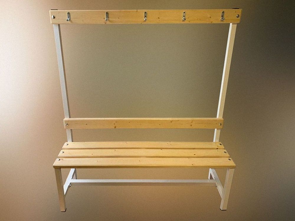 Скамейка для раздевалки c вешалкой односторонняя разборная, 300см  Pioner A16274