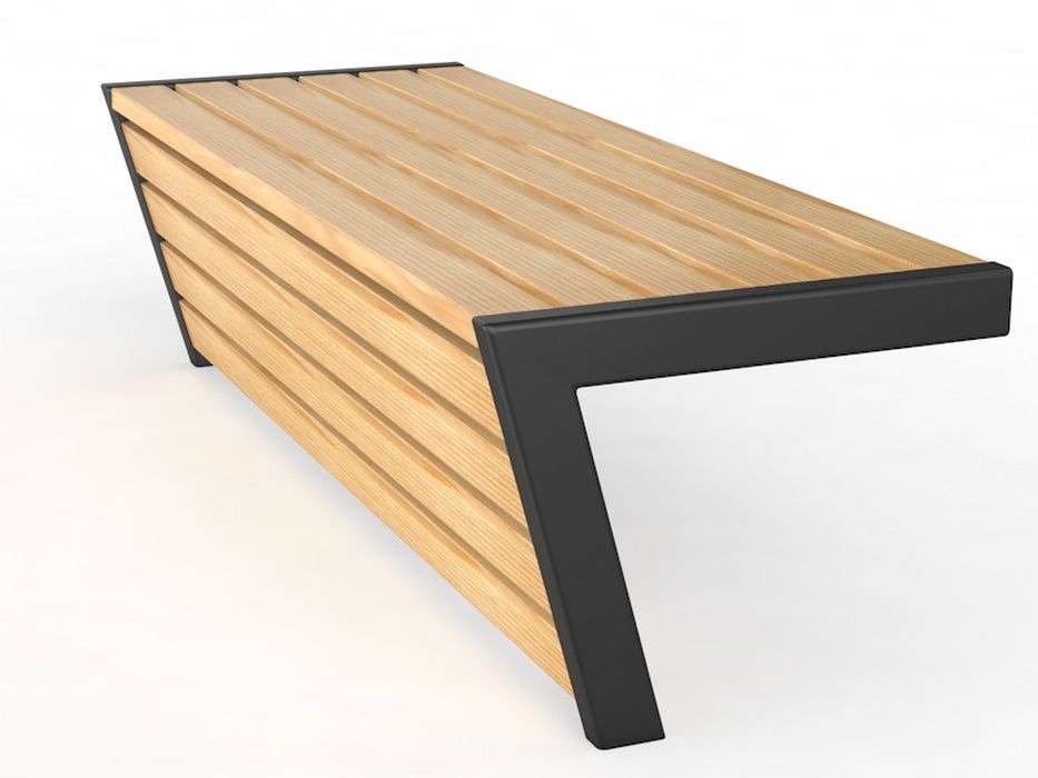 Уличная скамейка без спинки Консоль, длина 3000 мм Pioner A10978