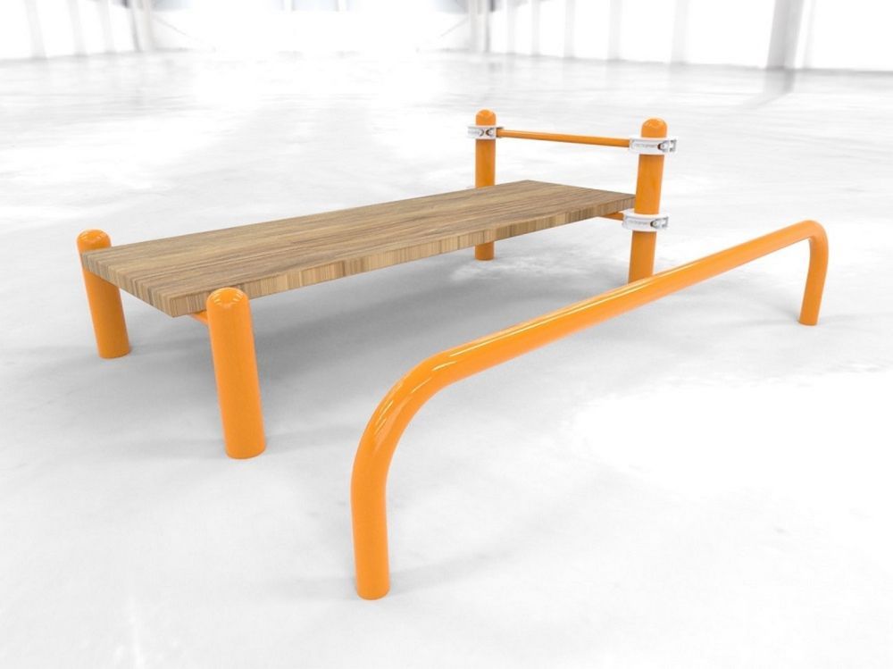 Лавочка Воркаут для пресса с упором для ног и перекладиной Pioner A17328