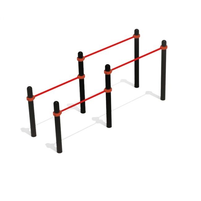 Брусья двойные круглый профиль  Pioner A16034