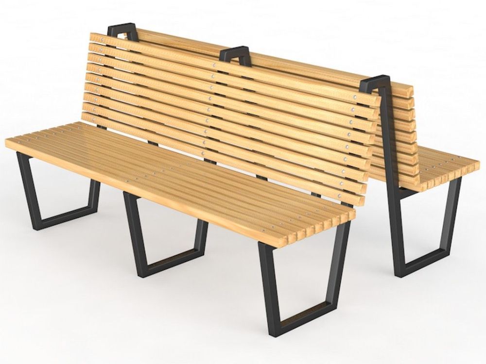 Уличная скамейка со спинкой  длина 2000 мм  Pioner A10964