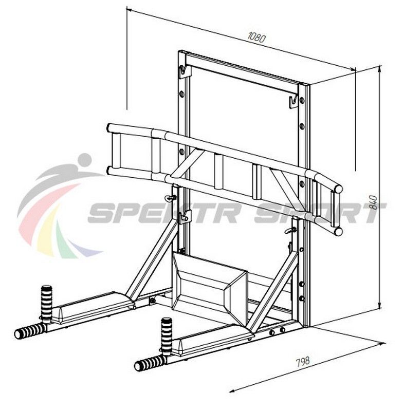 Турник-брусья-пресс на раме разборный с доп. Хватами Pioner A17139