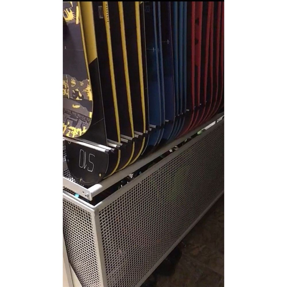 Стеллаж Премиум СП-1 для сноубордов, односторонний с корзиной 219х215х45см  SP1-74