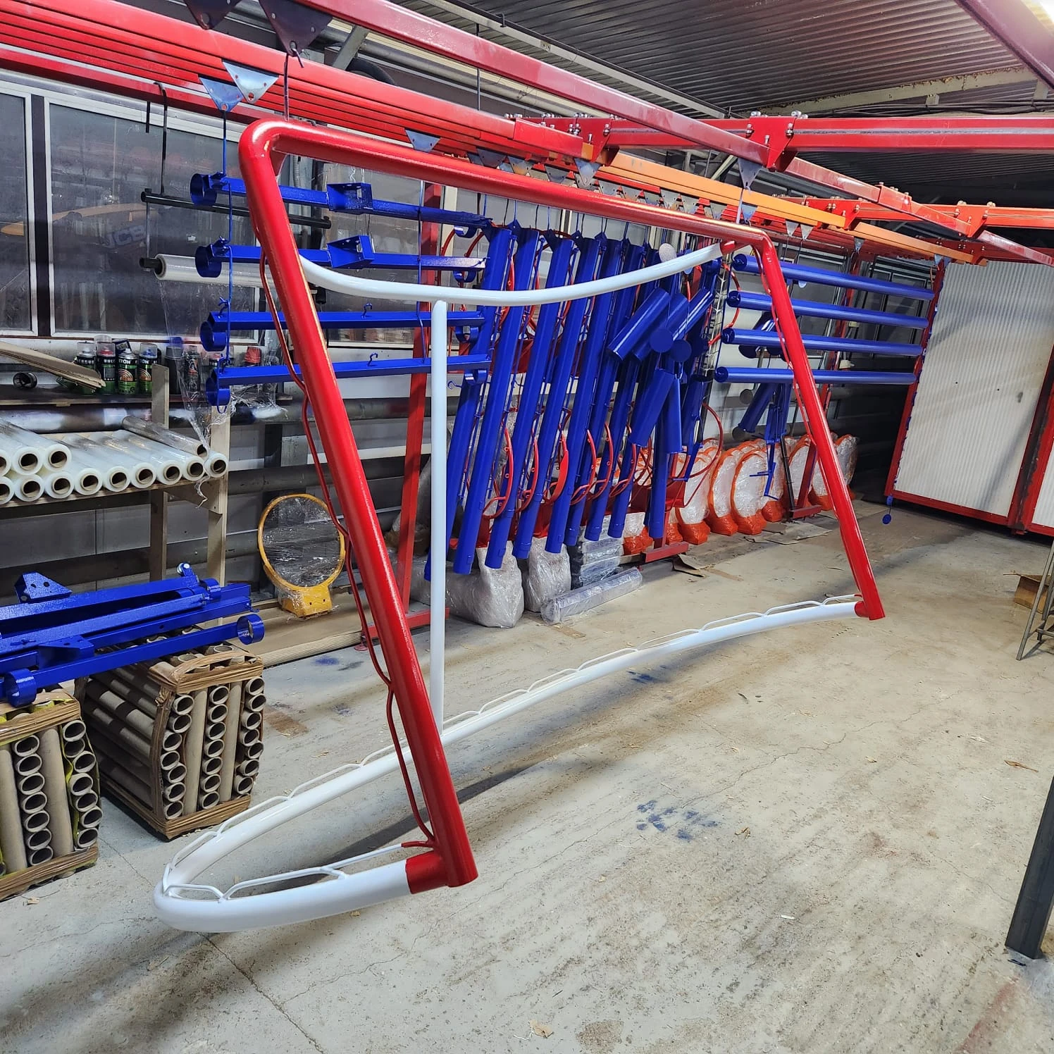 Ворота хоккейные сертифицированные, труба 50 мм, красно-белые