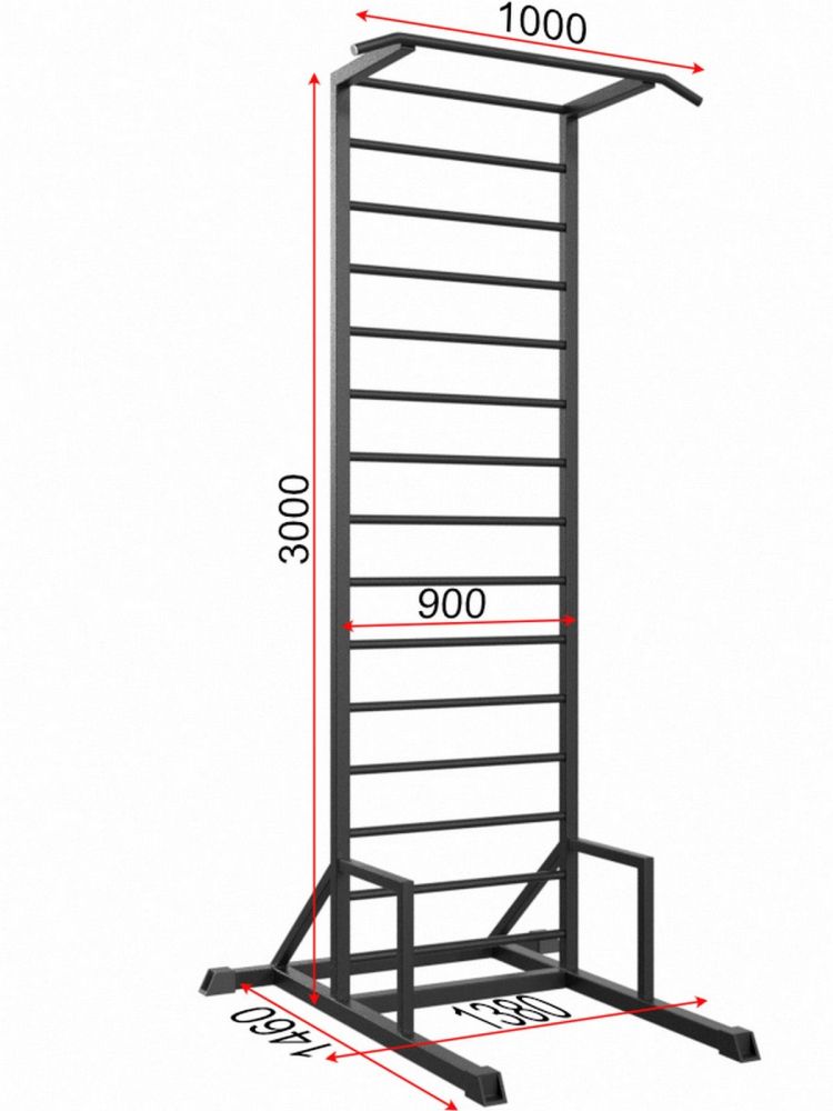 Шведская стенка напольная цельносварная 04.2022 Pioner A16189