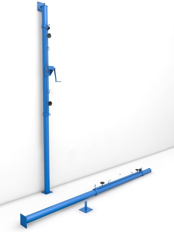 Стойки волейбольные универсальные пристенные с системой натяжения (цвет синий) Pioner A10191