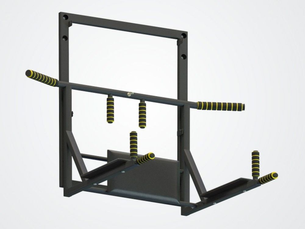 Турник 3 в 1 на раме сварной, серый Pioner A17173