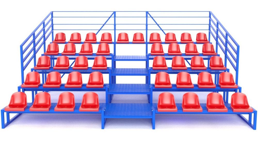 Трибуна с сидениями, пятирядная, с ограждением  Pioner A13598