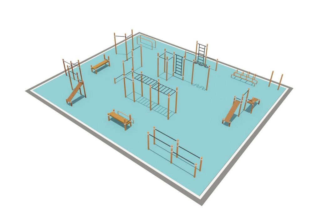 Районная площадка для Воркаут и WRK Pioner A16443