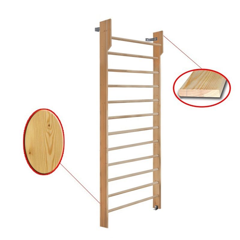 Стенка гимнастическая 2600х1000 с турником (массив.сосна)  Pioner A15787