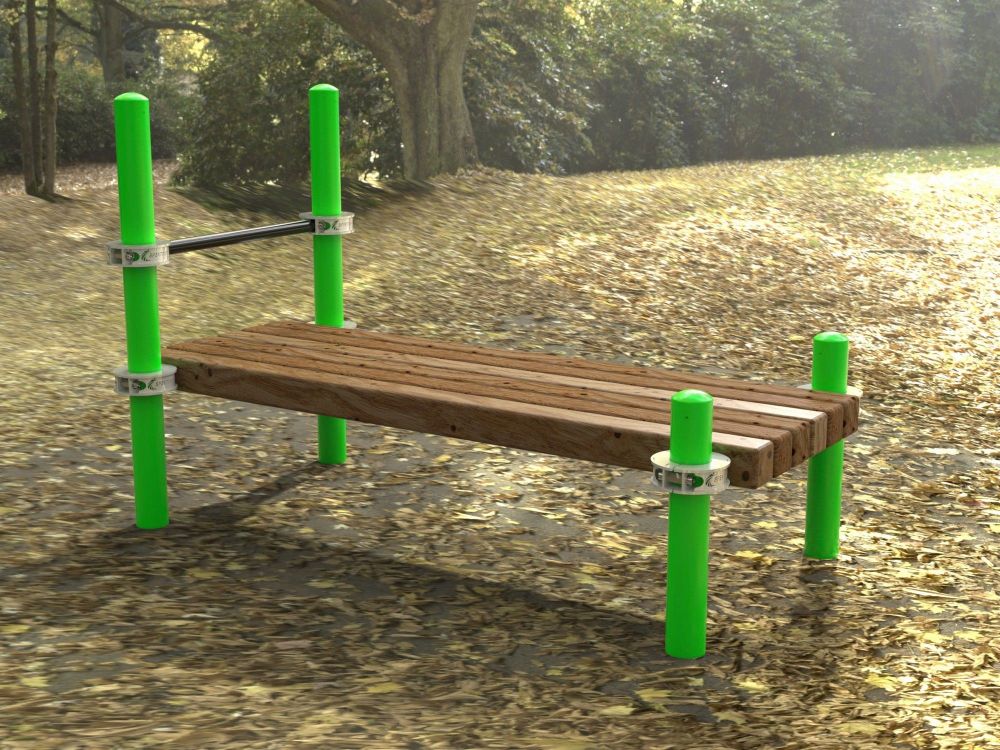 Лавочка Воркаут для пресса с перекладиной  Pioner A17365