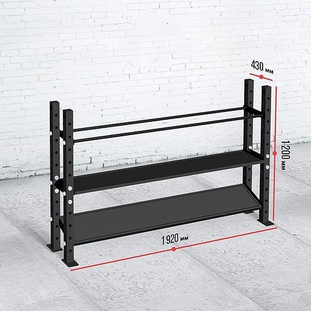Модульный стеллаж для гантелей, гирь и медболов 192х43х120 Pioner A12216