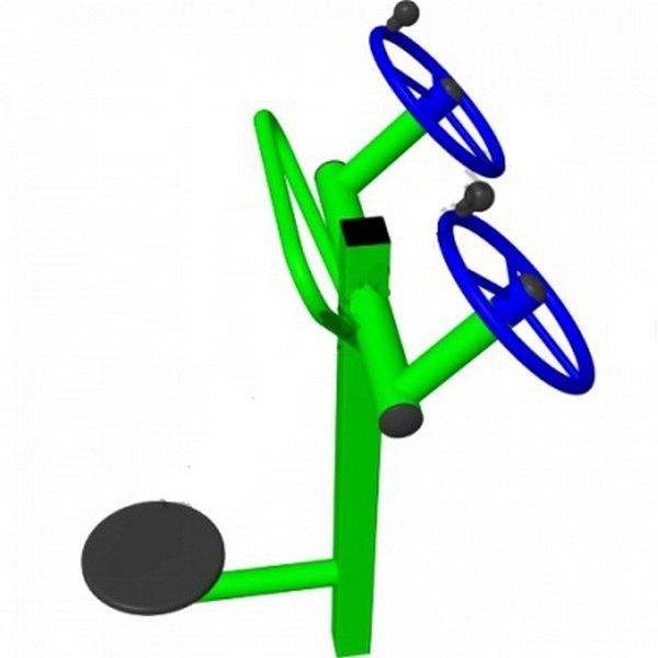 Уличный тренажер взрослый Рули +Диск для двоих Pioner A16930