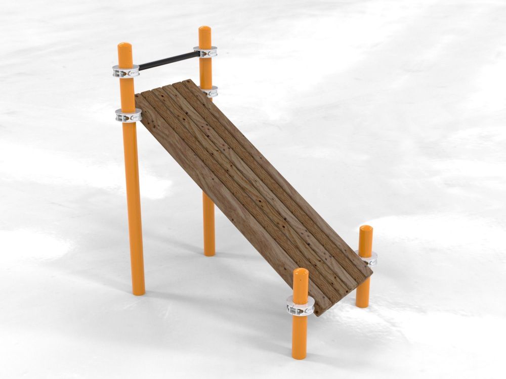 Лавочка Воркаут для пресса с уклоном и перекладиной  Pioner A17347