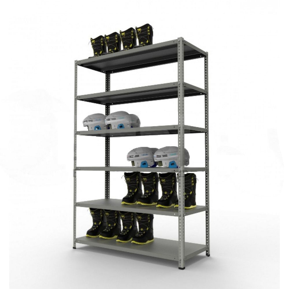 Металлический стеллаж MS Standart до 500 кг, 220х100х40см  MS 220/100/40 (6 полок)