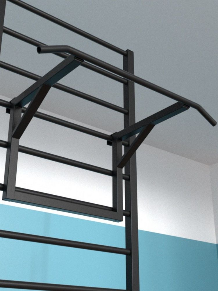 Шведская стенка напольная цельносварная с турником Pioner A16190