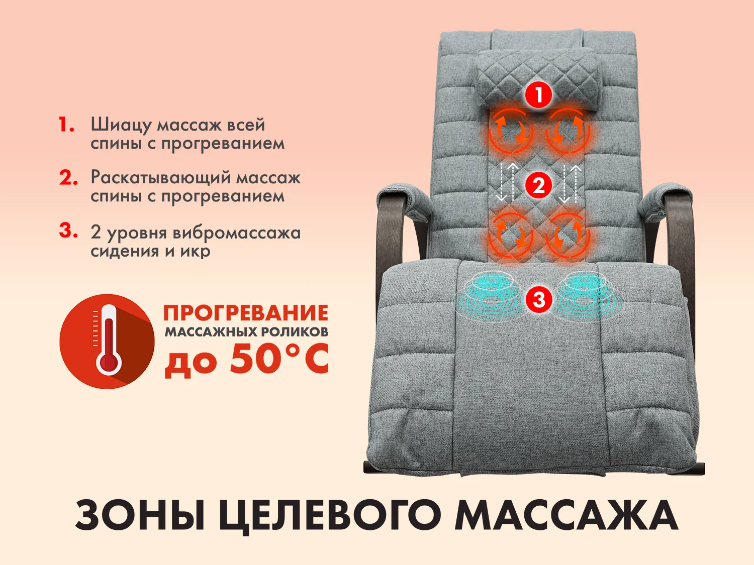 Массажное кресло-качалка FUJIMO SOHO DELUXE Серый