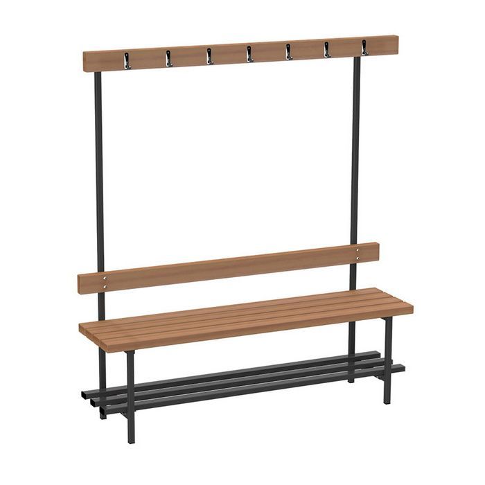 Скамья для раздевалок с вешалкой (односторонняя) 1,5 м Pioner A17707