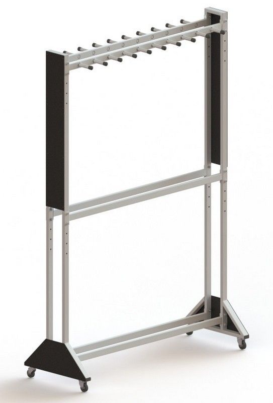 Стеллаж для лыж мобильный + вешалка для палок на 42 пары   Pioner A14384