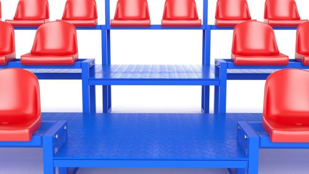 Трибуна, трехрядная, с ограждением  Pioner A13600