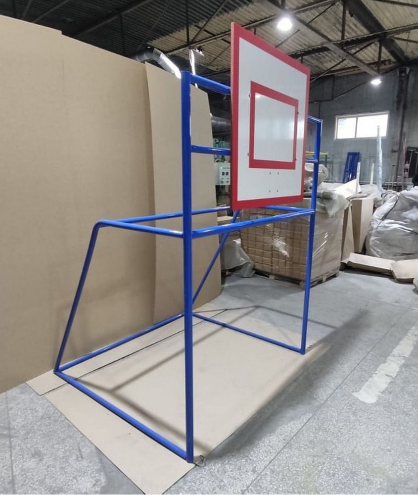 Ворота мини-футбольные детские с баскетбольным щитом из фанеры и кольцом  Pioner A14421