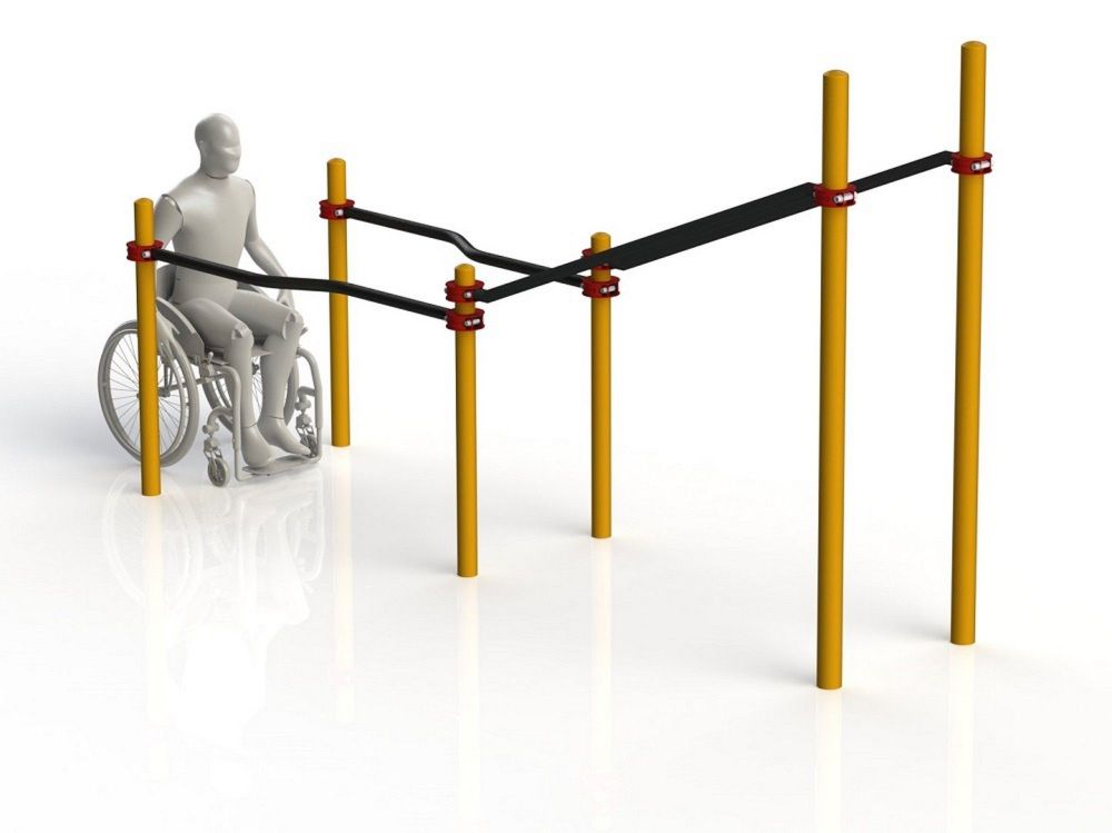 Брусья двойные в подъем с подъездом для колясочников   Pioner A11840