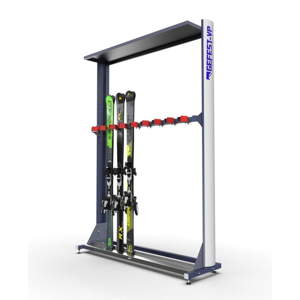 Стеллаж ClipS для горных лыж, односторонний с полками 219х243х45см  ClipS-P-15