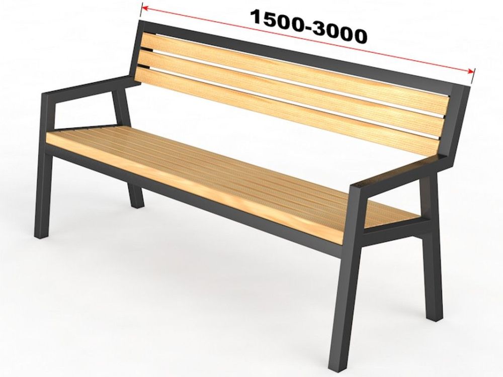 Уличная скамейка со спинкой, l2 м  Pioner A10958