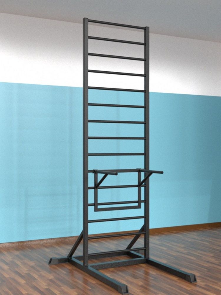 Шведская стенка напольная цельносварная с брусьями  Pioner A16221