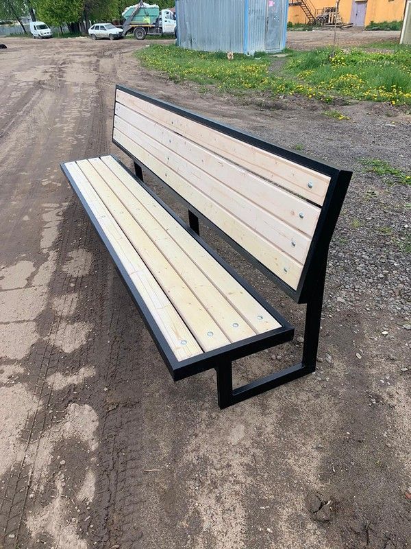 Уличная скамейка со спинкой Парк, длина 3000 мм  Pioner A10944