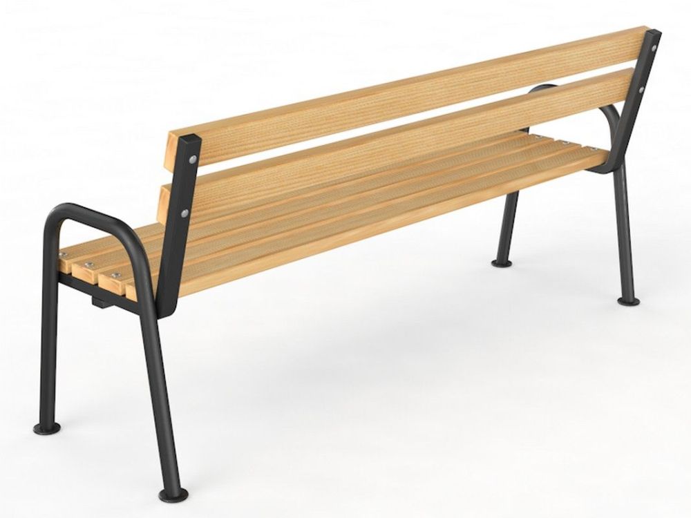 Уличная скамейка со спинкой, длина 3000 мм  Pioner A10951