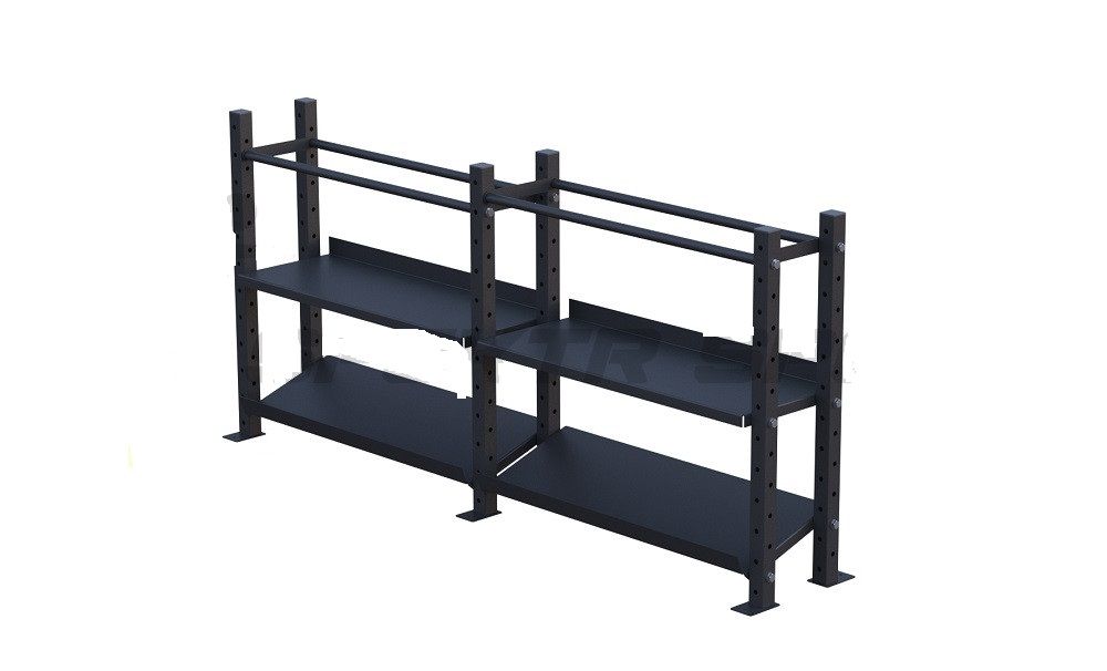 Модульный стеллаж для гантелей, гирь и медболов 378х43х120 (2 секции) Pioner A12228