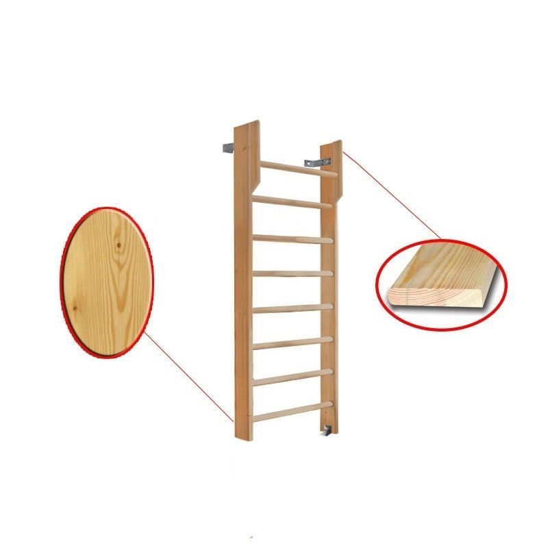 Детская стенка гимнастическая 1800х700 с турником (массив.сосна)  Pioner A15805