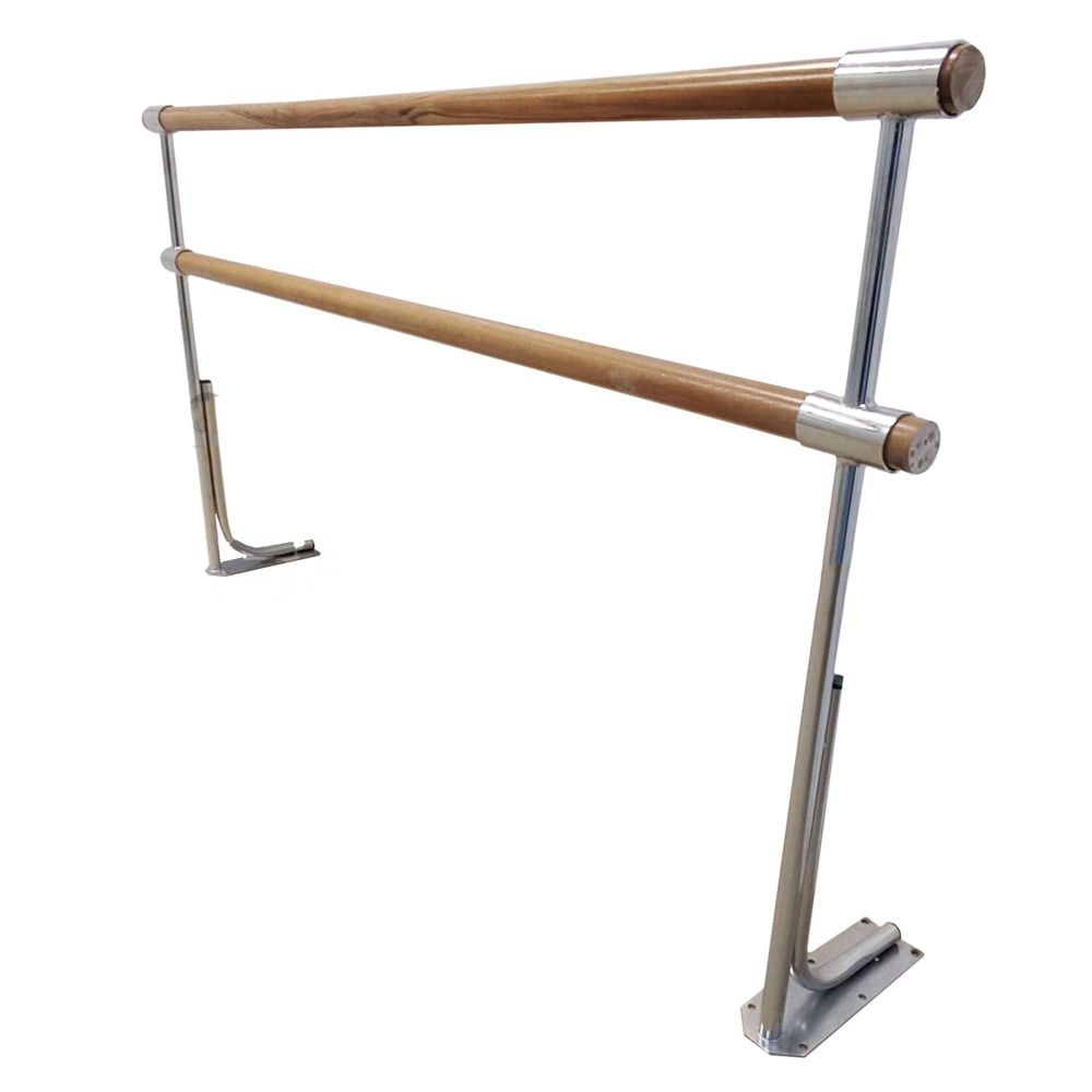 Хореографический станок двухрядный напольный  нержавеющая сталь, Дуб Pioner A14058