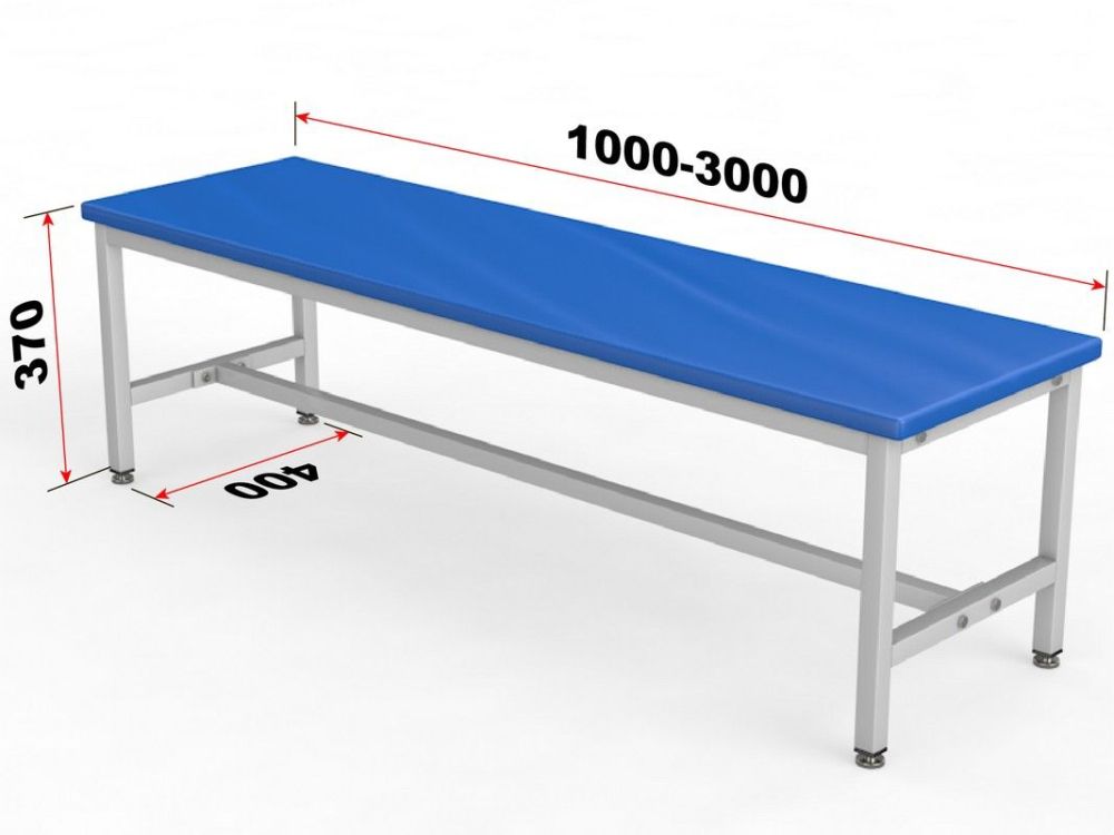 Скамейка для раздевалки без спинки, мягкая, 100см  Pioner A16378
