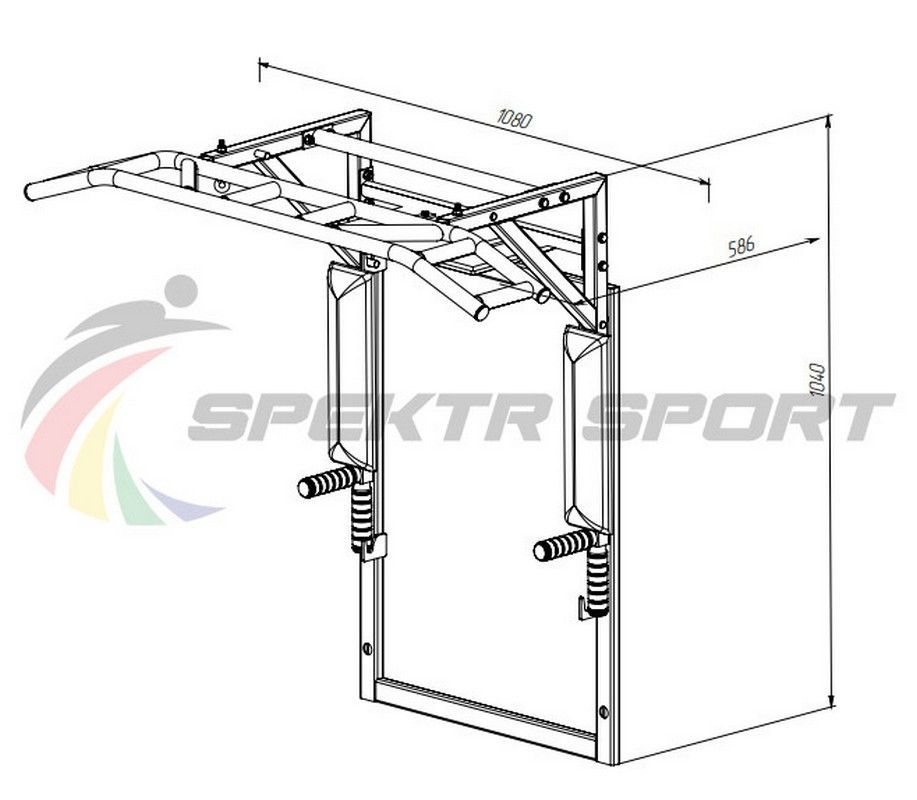 Турник-брусья-пресс на раме разборный с доп. Хватами Pioner A17139
