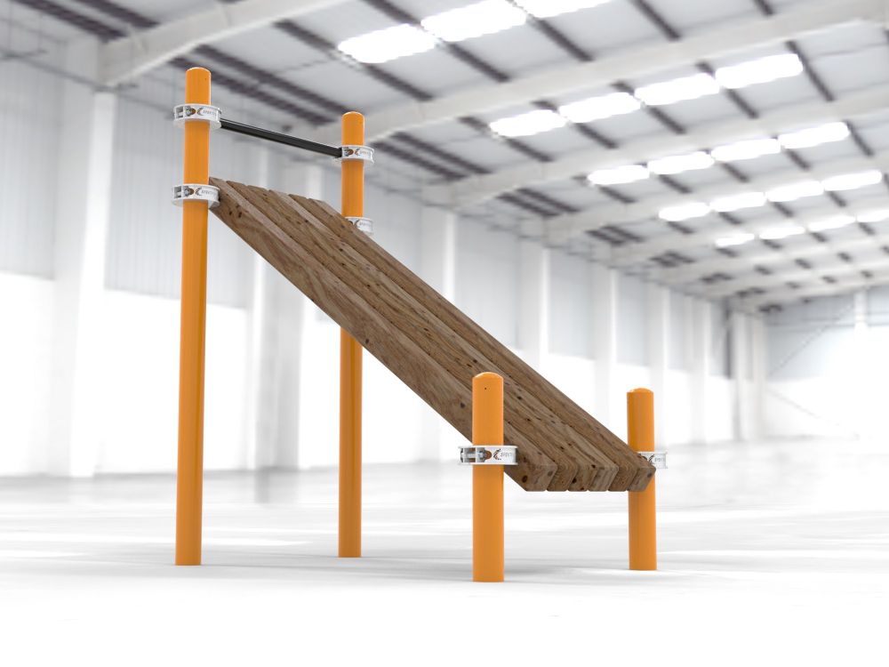 Лавочка Воркаут для пресса с уклоном и перекладиной Pioner A17347