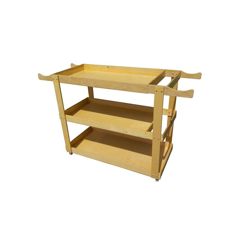 Тележка деревянная для спортинвентаря 3 полки, на колесах  Pioner A13073