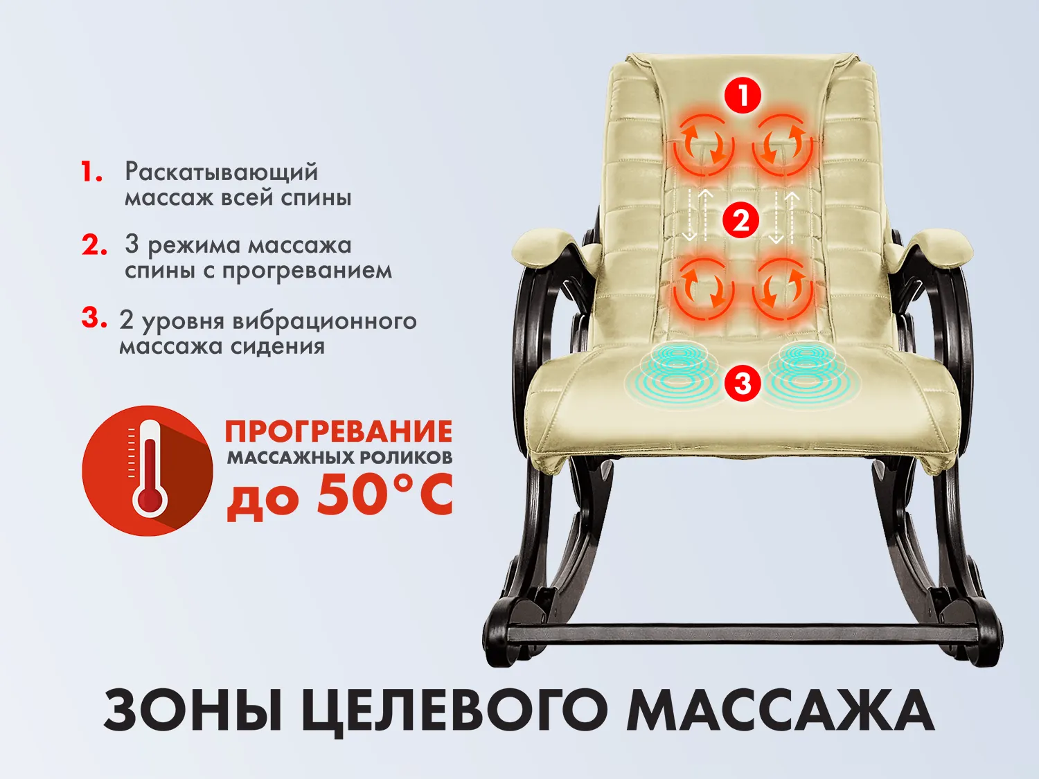 Массажное кресло-качалка EGO WAVE Крем