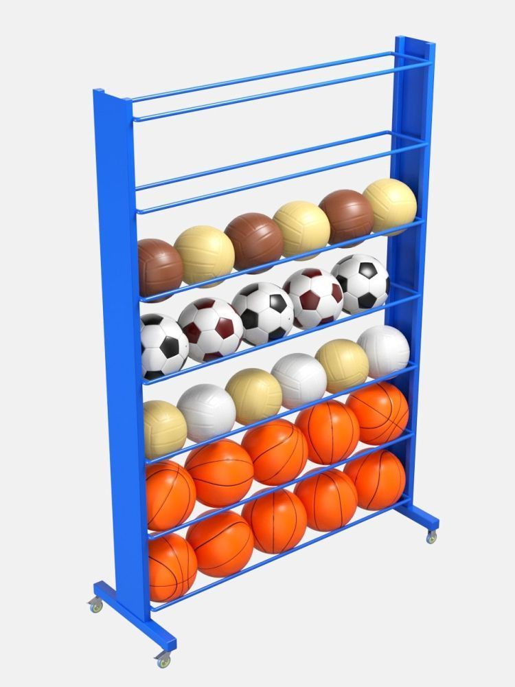 Стеллаж для мячей усиленный односторонний 200х160х35- на 42шт. Pioner A13606