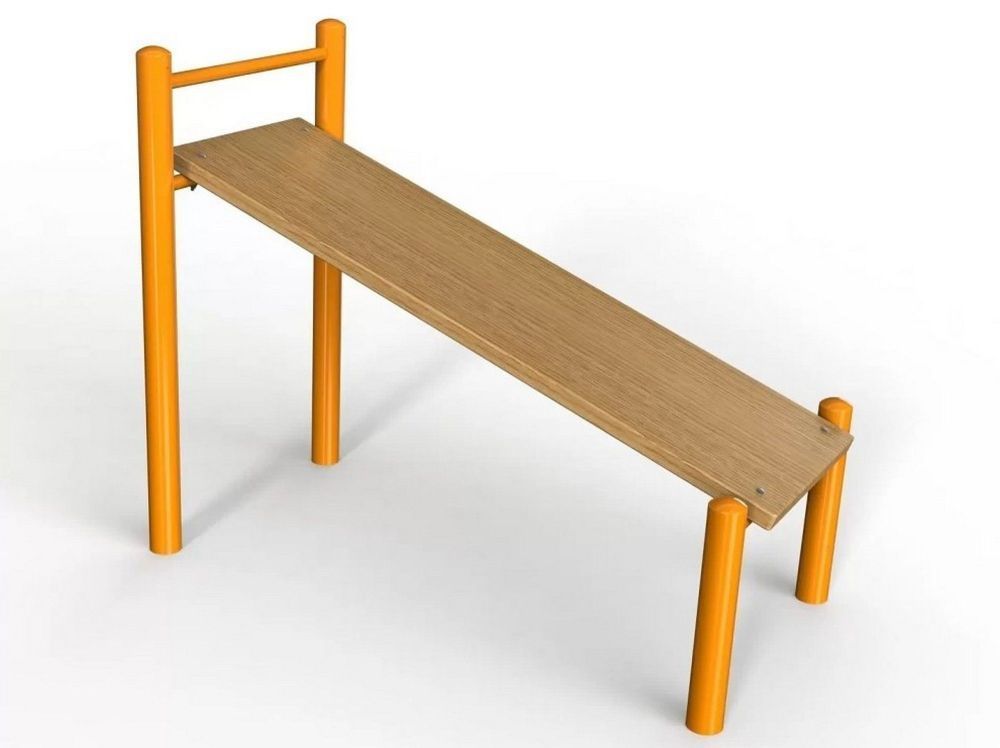 Лавочка Воркаут для пресса с уклоном и перекладиной  Pioner A17361