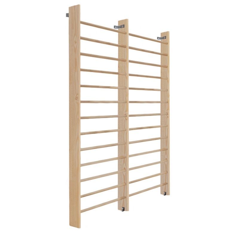 Стенка шведская 2-х секционная 280х200 см, боковина 14 см (массив.сосна) Pioner A15856