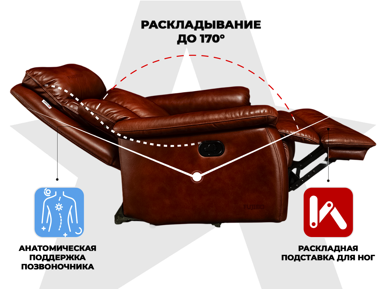 Кресло-реклайнер электрический FUJIMO DREAM EW Premium Махагон