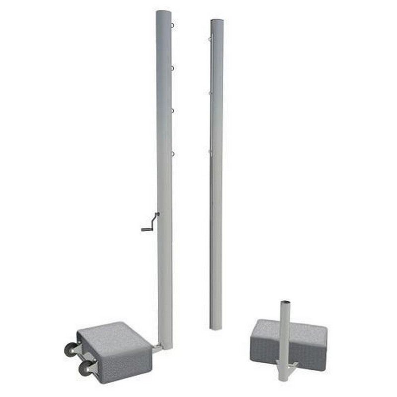 Стойки волейбольные алюминиевые мобильные универсальные со скрытым механизмом натяжения сетки 2-2.5 м Pioner A14453