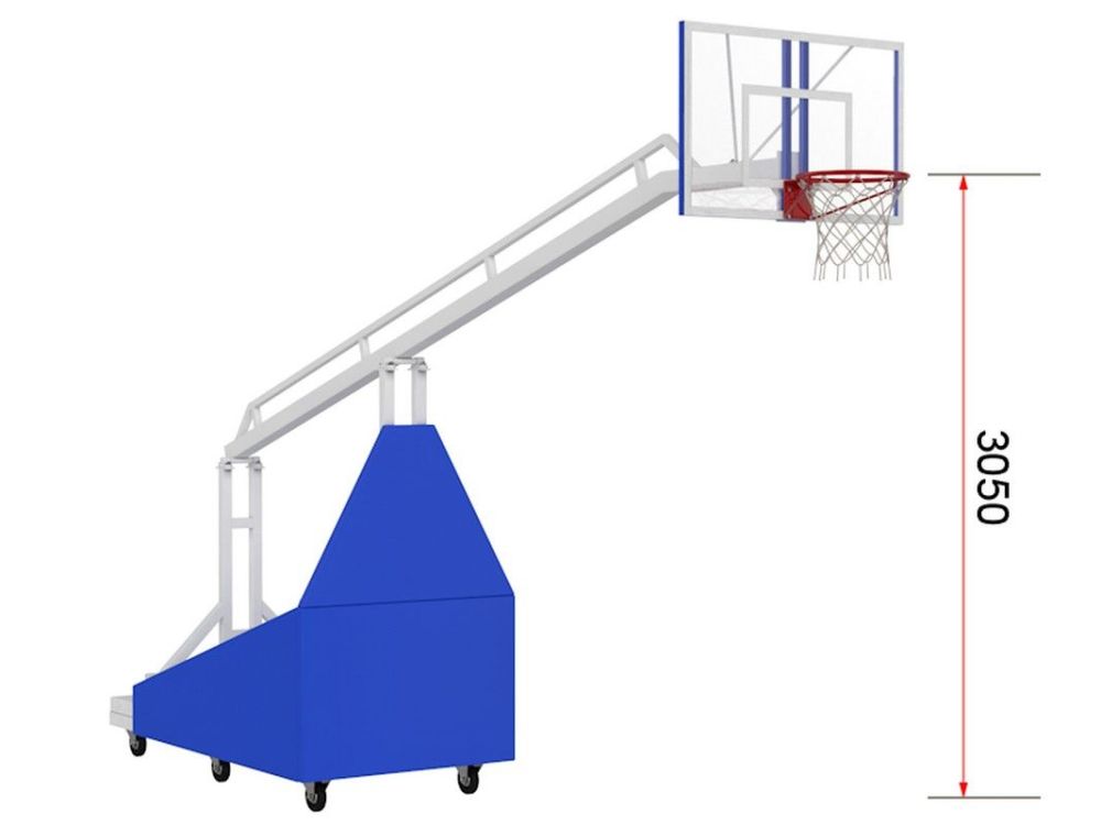 Стойка баскетбольная мобильная складная игровая  вынос 225 см Pioner A13459