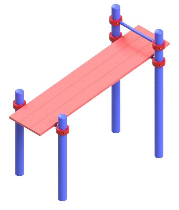 Скамья гимнастическая с фиксацией ступней серии Воркаут  Pioner A16228